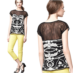 ODILLE {Anthropologie} ‘Cybele’ Embroidered Top